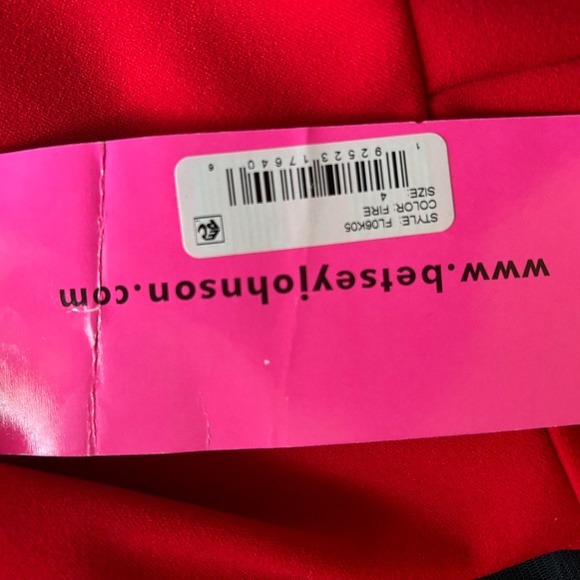 Betsey Johnson Faux Wrap Red Dress - Picture 4 of 8